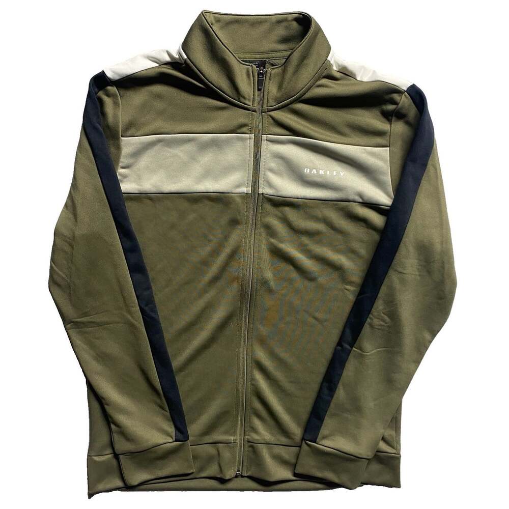 Oakley Custom Fit Track Jacket Mens XL Olive Green Colorblock Y2K Tech Gorpcore